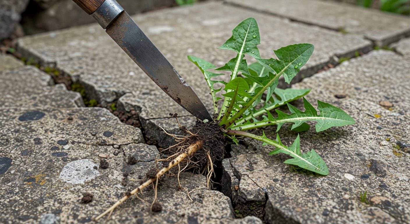 Kako ukloniti korov između betonskih ploča